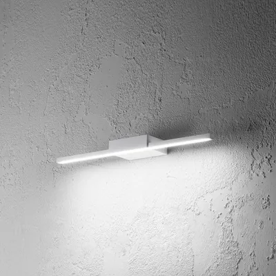 Immagine prodotto di Lampada a parete GAP490C 12W 870lm 3000K IP44 in alluminio bianco opaco - Gealuce - Applique LED moderna per interni a luce indiretta