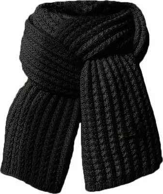 Produktbild von Modeschal Winter Flauschig Einfarbig Grobstrick Schal, (1-St), 180cm, Schwarz