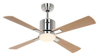 Obrázek produktu pro Stropní ventilátor ECO NEO III 103, kartáčovaný chrom – javor/buk, WiFi, s osvětlením