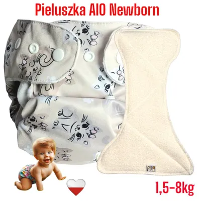 Produktbild von KITTY AIO NEWBORN wiederverwendbare Windeln aus Mikrofaserfleece