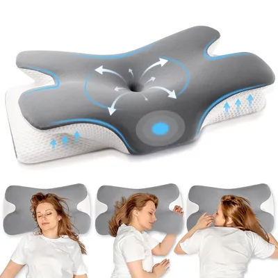 Produktbild von CMYbabee Nackenkissen Kopfkissen aus Memory Foam Nackenstützkissen Ergonomisches Kopfkissen für Seiten, Rücken & Bauchschläfer,mit Premium Kissenbezug