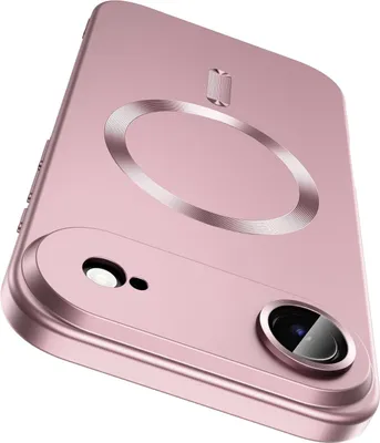 Immagine prodotto di Custodia magnetica per iPhone Air, custodia protettiva in silicone opaco con protezione dell'obiettivo, compatibile con MagSafe Rosa