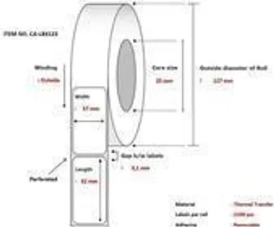 Immagine prodotto di Rotolo di etichette Capture, 57x32 mm, 12 pezzi/scatola (CA-LB3123)
