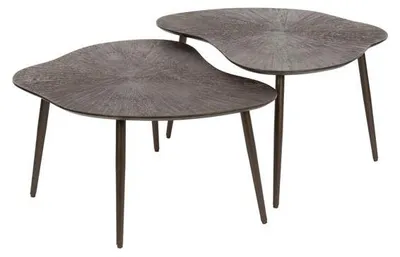 Produktbild von AnLi Style Couchtisch Brown Ray, Set mit 2 Stück