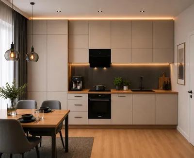 Produktbild von Küchenzeile 380 cm Modulküche Winkelküche Küchenblock Einbauküche ohne Arbeitsplatte, LETANO Lovo 5 Beige mit Push-To-Open