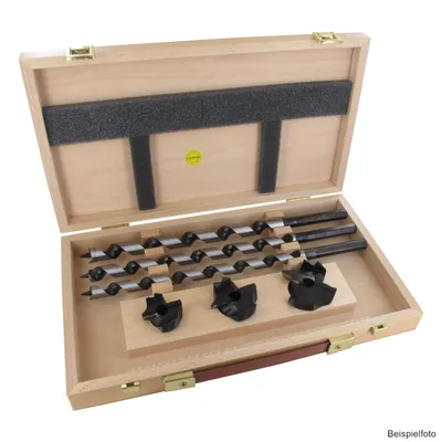 Produktbild von Kombi-Satz Schlangenbohrer/Aufsteckversenker, Bohrer Ø 14, 16, 18 mm inkl. Versenker Ø 40, 50, 60 mm 1411.300 - GL 320 mm