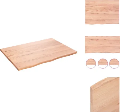 Produktbild von vidaXL Wandregal Hellbraun 80x60x2 cm Massivholz Eiche Behandelt -  Wandregale
