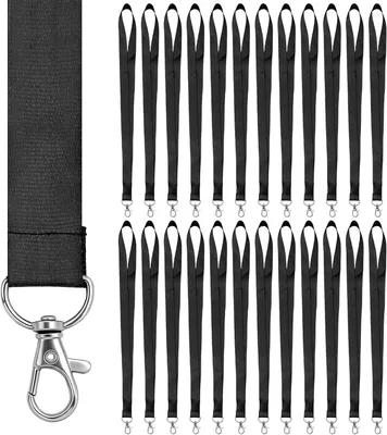 Produktbild von Lanyards mit Metallhaken, 45 cm, 25 Stück, für Schlüssel und Ausweise