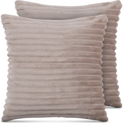 Immagine prodotto di Cuscini decorativi 40x40 cm marrone chiaro, confezione da 2, morbida fodera avvolgente con cerniera, cuscini da divano