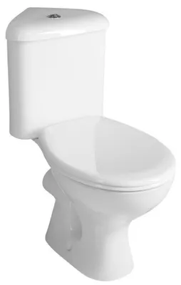 Produktbild von CLIFTON Ecke Kombi-WC mit Spülkasten inkl. Spülgarnitur, weiss