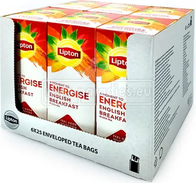 Immagine prodotto di Lipton - Tè Lipton English breakfast 25x1,5gr | Confezione da 25 pezzi | 6 pezzi