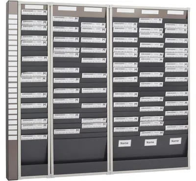 Produktbild von Planungstafel H1350xB720xT75mm 3 Reihen Mit 25 Fächern