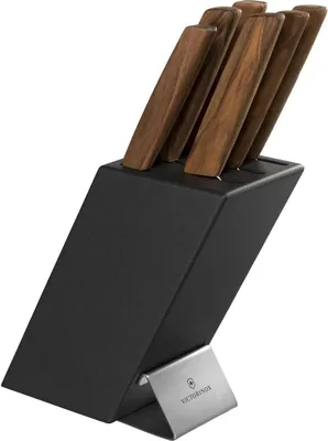 Immagine prodotto di Ceppo portacoltelli Victorinox SwissModern 6 pezzi faggio h. antracite laccato. H.34cm