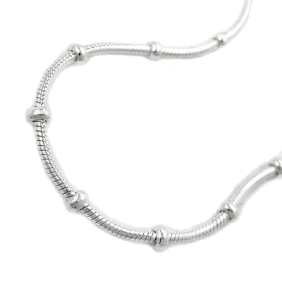 Produktbild von Kette 1mm runde Schlangenkette mit Kugeln symmetrisch Silber 925 38cm silber 1mm