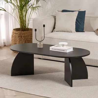 Produktbild von Skye Decor, Melina - Wood Black, Couchtisch, Holz Schwarz, 100% MELAMINBESCHICHTETE SPANNPLATTE, 120 x 60 x 40 cm