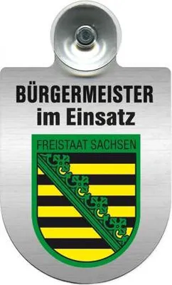 Produktbild von Einsatzschild Windschutzscheibe incl. Saugnapf - Bürgermeister im Einsatz - 309395 - incl. Regionen nach Wahl Color - Region Freistaat Sachsen