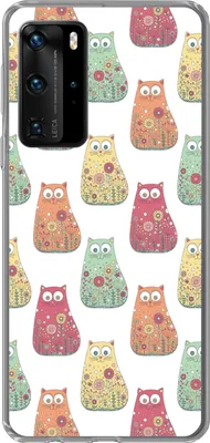 Produktbild von MuchoWow® Handyhülle Schutzhülle Hülle für Telefoonhoesje Huawei P40 Pro Mädchen - Katze - Blumen - Muster - Mädchen - Kinder - Kinder Silikon Softcase Handy Hülle - Schutz