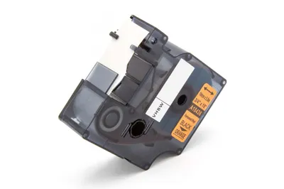 Produktbild von vhbw Schriftband-Kassette kompatibel mit Dymo Rhino 6000, 5000, 5200, 4200, 3000, 1000 Etiketten-Drucker 5,5m x 19mm Schwarz auf Orange, Vinyl