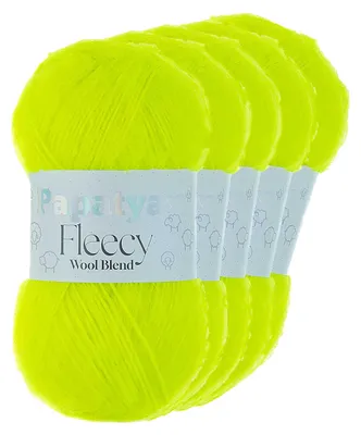 Papatya Fleecy Kuschelgarn 20% Wolle veredelt Oeko-Tex Häkelgarn Strickgarn neongelb
