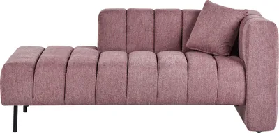 Obrázek produktu pro BELIANI Pravostranná lenoška růžová čalounění s černými nohami válcová opěrka polštář Moderní glamour design