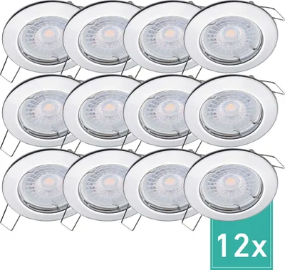 Produktbild von 12er Set Oktaplex Einbaustrahler inkl. LED Modul 4.000K neutralweiß - Deckenspots Chrom