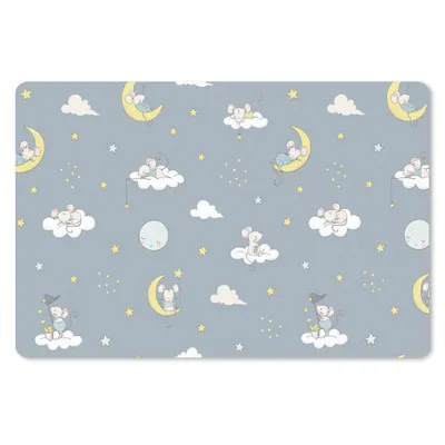 Produktbild von MuchoWow® Mauspad Mousepad Maus - Mond - Muster 27x18 cm - Mousepads - Maus Mat - Pad - Mausunterlage - Büroartikel - Desk Matten