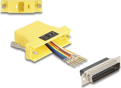 Produktbild von DELOCK Adapter D-Sub25> D-Sub25 St/Bu Montagesatz gelb