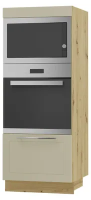 Immagine prodotto di Armadio forno KVANTUM a estrazione totale 60 cm corpo e frontale colore selezionabile (Q-D5AA/60/154),vaniglia opaco,rovere artigianale