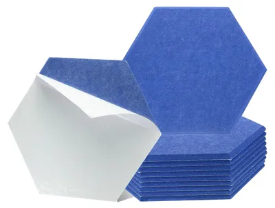 Immagine prodotto di Omgoods - 12 pannelli fonoassorbenti autoadesivi - Esagonali, 30 x 26 cm