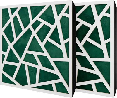 Zdjęcie produktu dla Zestaw 2 sztuk – panel akustyczny z aksamitną okładziną i zestawem montażowym | 50 x 50 x 5 cm | pochłanianie, rozpraszanie i odbijanie dźwięku – izolacja akustyczna | [SKYROSS – biały | zielony]