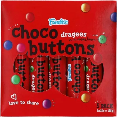 Produktbild von Fundiez Choco Buttons Dragees 5x25g