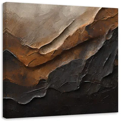 Produktbild von Leinwandbild 3D braun strukturierte Abstraktion 50x50 Feeby Braun bild für die wand bereit zum aufhängen