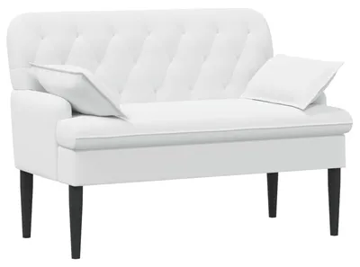 Produktbild von vidaXL Zweisitzer mit Knopfheftung Weiß 111 x 68 x 80 cm Stoff