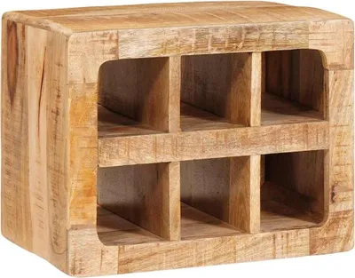 Obrázek produktu pro vidaXL Regál na víno s úložným prostorem, hnědý, 44 x 30 x 35 cm, masivní mangové dřevo