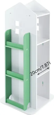 Immagine prodotto di Scaffale per libri per bambini, design a 4 ripiani, materiale ecologico, verde