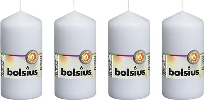 Image de lot de 4 bougies - hauteur 12 cm - diamètre 5,8 cm - blanc