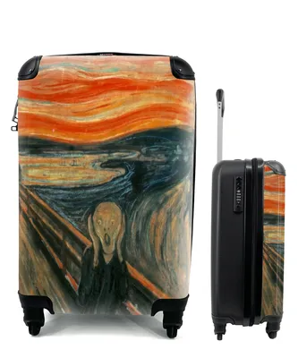 Produktbild von MuchoWow® Koffer Handgepäck Trolley Rollkoffer Kleine Reisekoffer mit 4 Rollen - Der Schrei - Edvard Munch - Cabin Size < 55x40x23 cm & 55x40x20 cm - Fotokoffer - Kabinenkoffer - Boardgepäck - Reise-Box - Reisekoffer - Reisegepäck - Koffer mit Bild - Trolley für Kinder