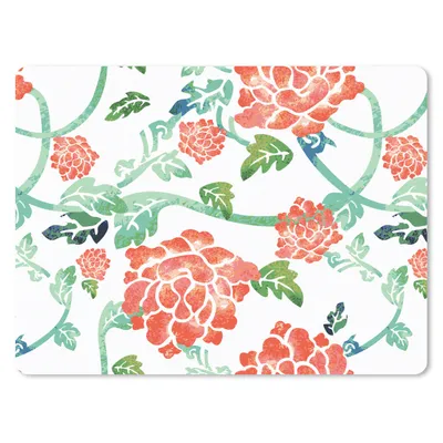 Produktbild von MuchoWow® Mauspad Mousepad Blumen - Blätter - Muster - Aquarell 40x30 cm - Mousepads - Maus Mat - Pad - Mausunterlage - Anti Rutsch