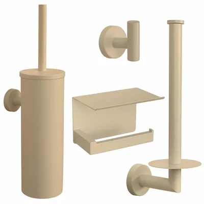 Produktbild von VDN Stainless-Zubehörset für Toiletten, beige, im Industriedesign