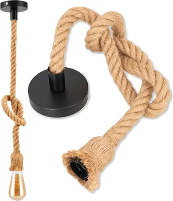 Produktbild von Deckenleuchte Dekorative Seil Jute Schnur E27 Loft Boho Stilvoll