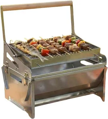 Produktbild von Grillkohle Grill - Campinggrill Rotation - Outdoor Kochen - 360 Grad Rotation - 16 x 30 x 16 cm
