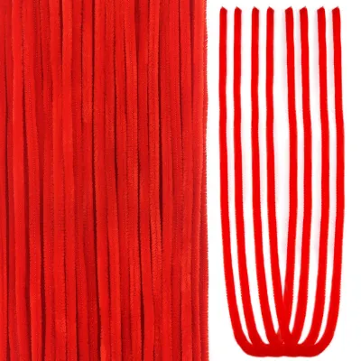 50 Chenille-Pfeifenreiniger, rot, 60 cm, DIY-Basteldraht