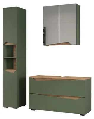 Obrázek produktu pro Koupelnový nábytek Vicco Marelle Zelená/Řemeslný dub 3 části, Model 65066