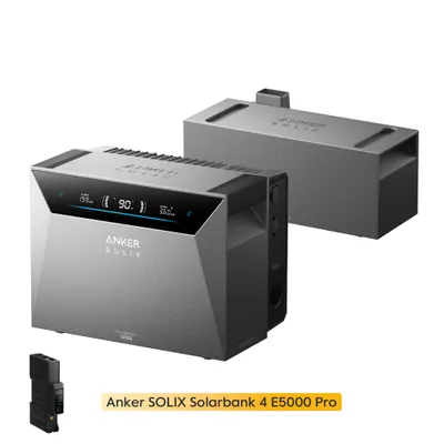 Produktbild von Powerness®Balkonkraftwerk Speicher , Anker SOLIX Solarbank 4 E5000 Pro 5kWh mit BP2700 Erweiterungsakku Plug Und Smart Meter Gen 2 (0% MwSt)