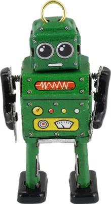 Produktbild von Blechspielzeug Mini Roboter grün Miniatur Figur Blechroboter
