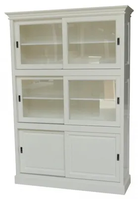 Obrázek produktu pro Velká skříňka ve venkovském stylu se 3 dveřmi - Bufetová skříňka - Skříňka do jídelny - Skříňka s posuvnými dveřmi