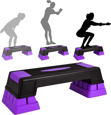 Produktbild von GOPLUS Aerobic Steppbrett, Rutschfestes Trainingsbrett mit 3 Einstellbare Höhen, Multifunktionales Steppbrett für Aerobic & Gymnastik & Fitness, Hause & Büro
