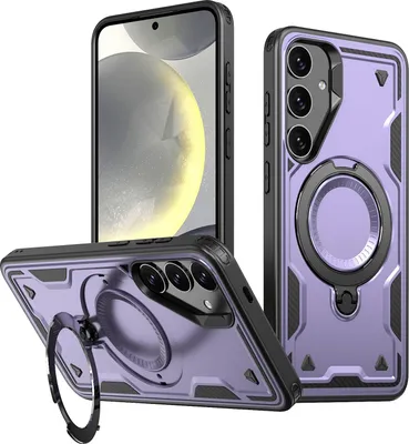 Obrázok produktu pre Puzdro MagSafe pre Samsung Galaxy S25/S24 - Zadný kryt s krúžkom Phonesta MagLock Armor - Fialová
