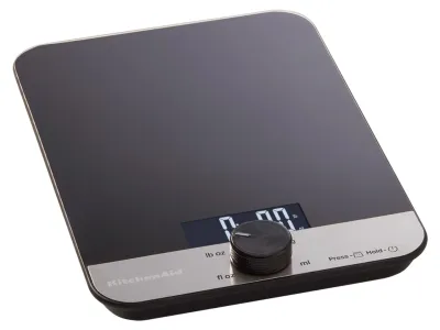 Image de Balance de cuisine numérique KitchenAid Global en verre noir 5000 g