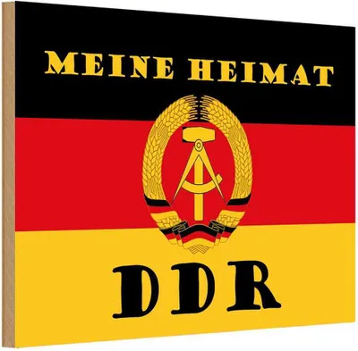 Produktbild von vianmo Holzschild 20x30 cm meine Heimat DDR Fahne Ostalgie Deutschland
